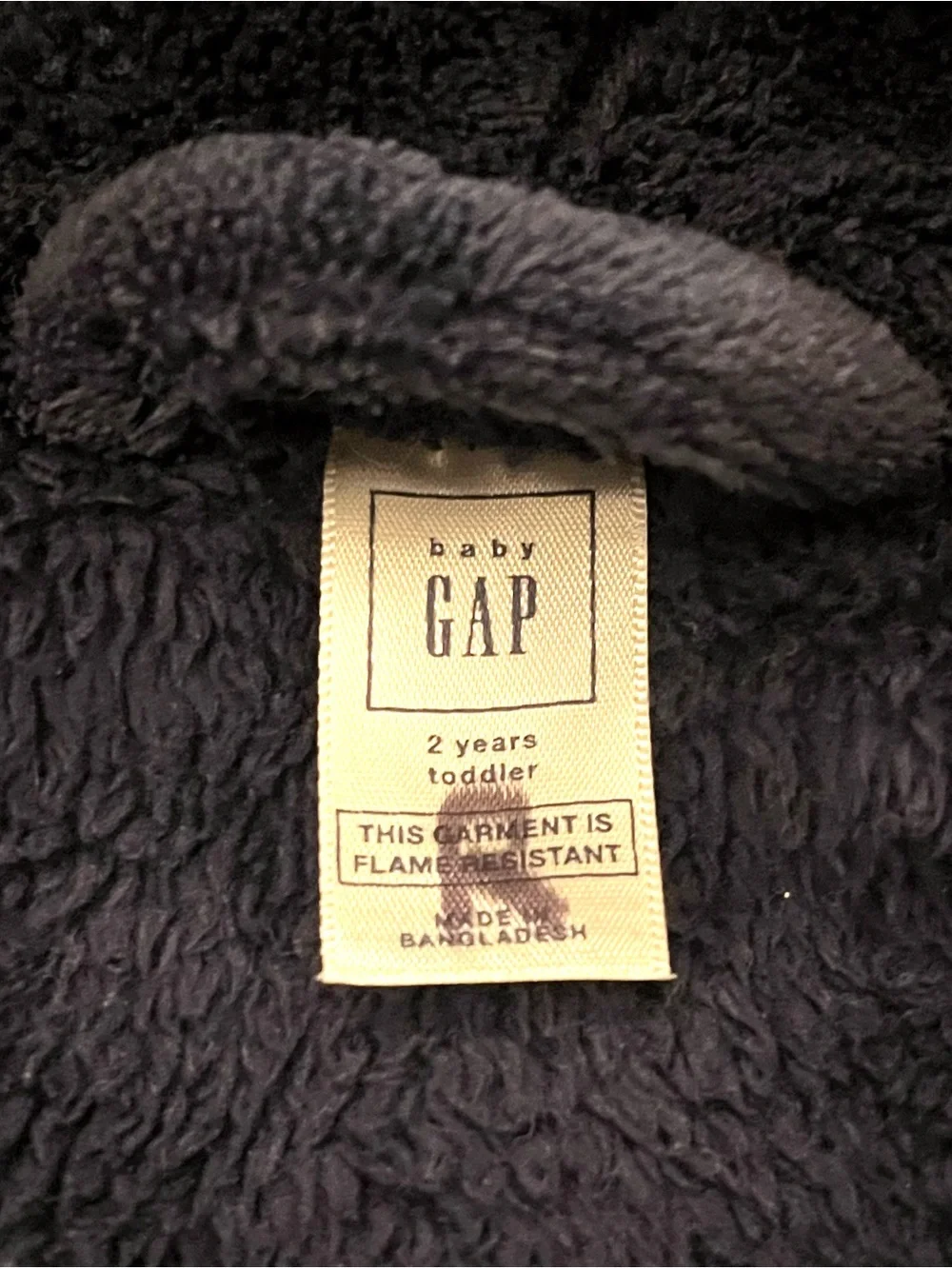 Baby GAP Velour Hooded Robe w/ Ears Navy Blue 2T